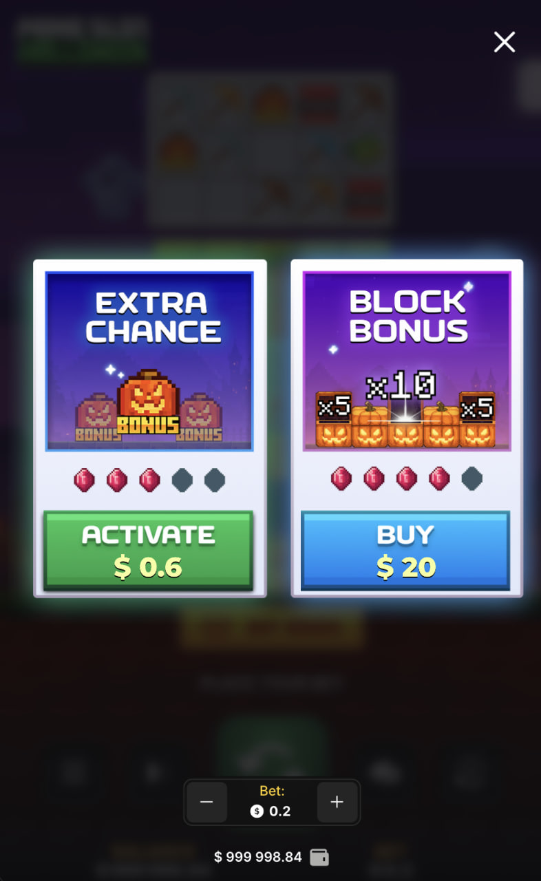 Mine Slot Halloween vertical mobile view of the casino app demo, real money gambling bonus options