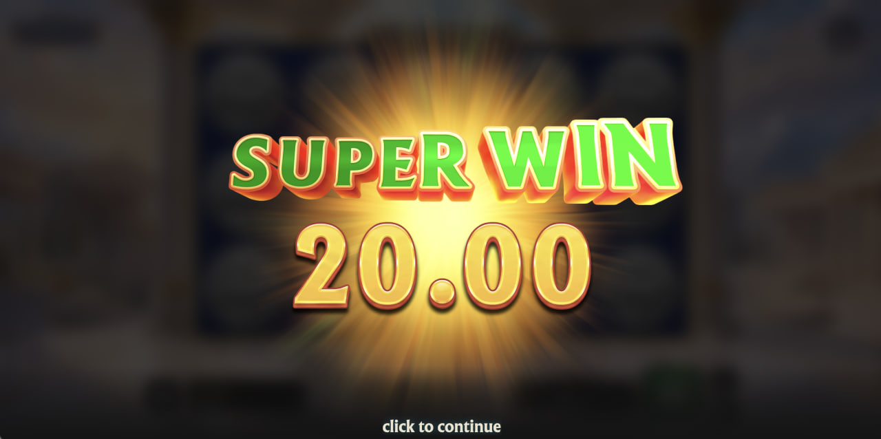 Zeus Flip review: Super Win screen inside the casino app demo after a bonus round